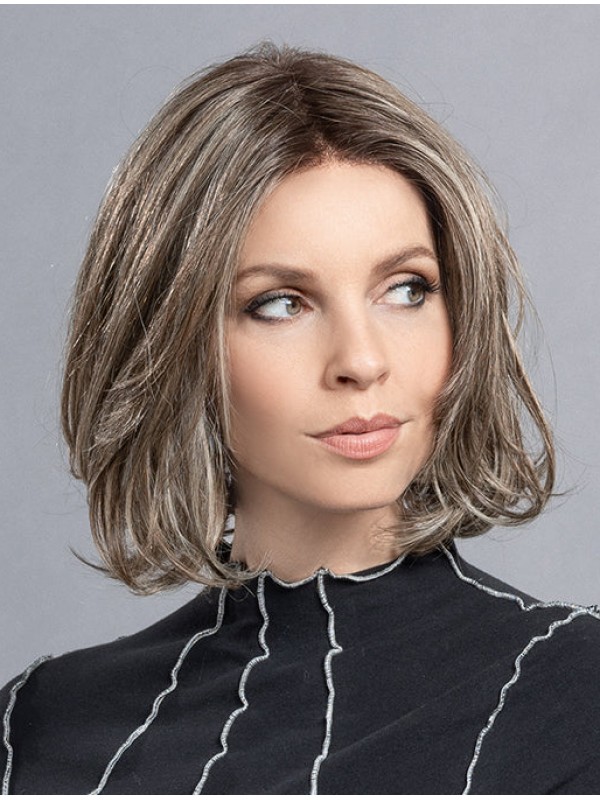 Central Parting Brown 100% Hand-tied Straight Wig