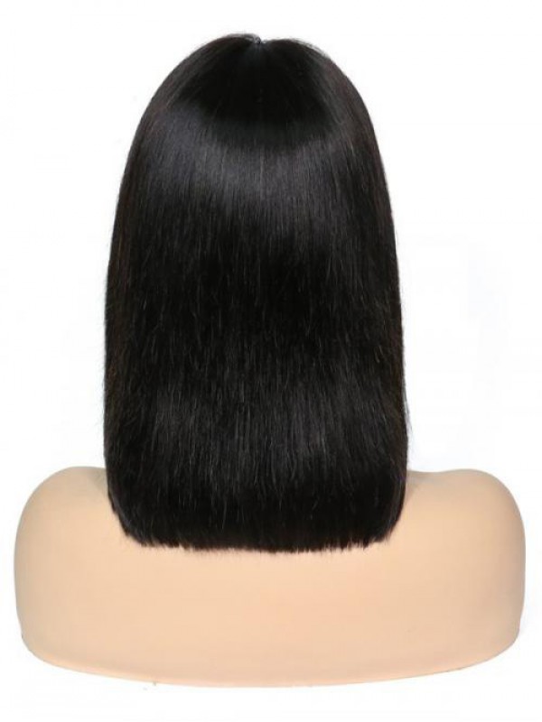 Long Straight  360 Lace Remy Human Hair Wig With Bangs