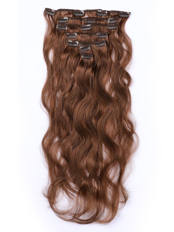 Brown Long Wavy Clip In Extension