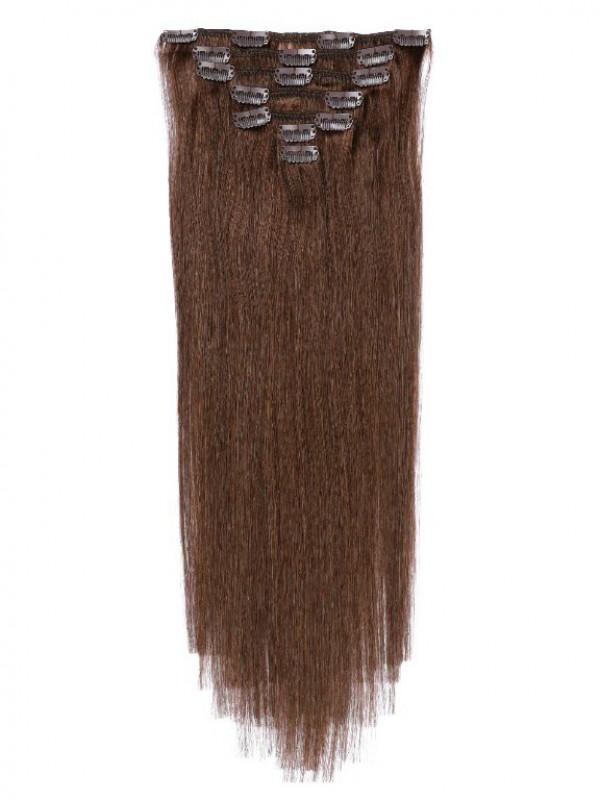 Brown Long Wavy Clip In Extension