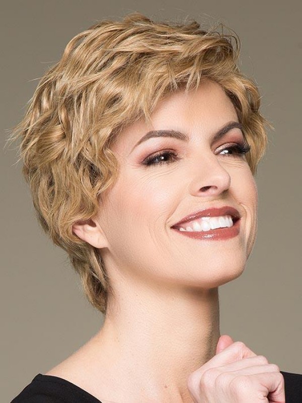 Breathable Wig 8" Wavy Pixie Wigs Human Hair