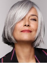 Party Wigs 10" Grey Synthetic Straight Wig