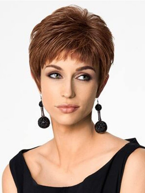 Short Auburn Hair Pixie Cut Synthetic Wigs