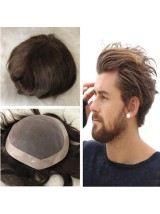 Short Straight Human Hair Men Toupee Mtoup201117