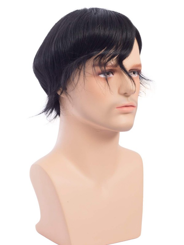 Short Straight Human Hair Men Toupee Mtoup201123