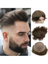 Short Straight Human Hair Men Toupee Mtoup201135