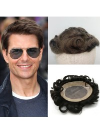 Short Straight Human Hair Men Toupee Mtoup201141