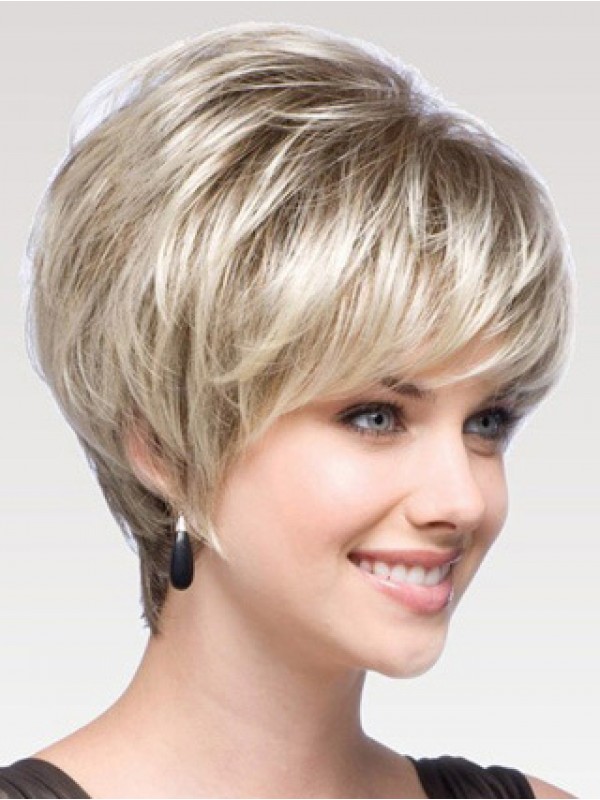 Lady Layered Blonde Capless Human Wigs