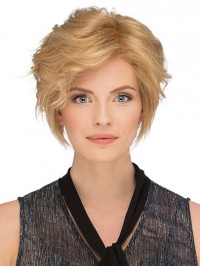 Blonde Bobs Wavy 8" Cheap Human Hair Wigs