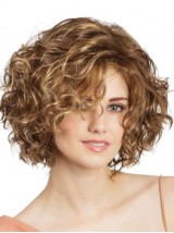 Bob Cut Curly 11" Blonde Lace Front Wigs