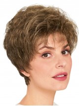 Wavy Cheap Layered Capless 8" Brown Synthetic Wigs