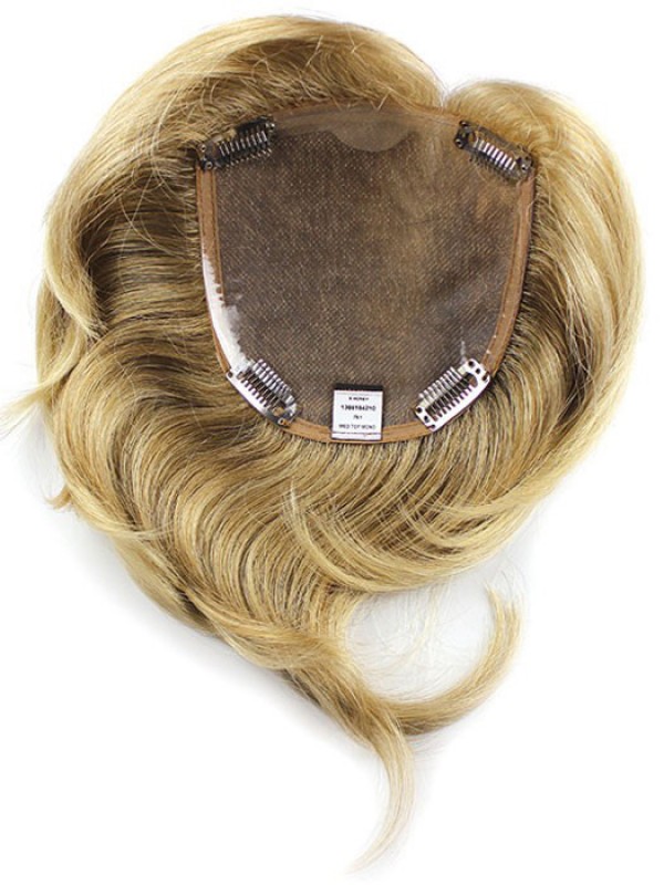 5.25"x5.75" Blonde Straight Remy Human Hair Mono Medium Top Piece