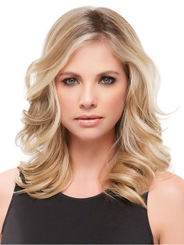 5"x5.75" Natural Wavy Blonde Remy Human Hair Mono Hair Pieces