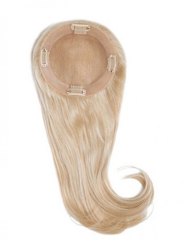 4.75"x4.75" Long Straight Blonde 100% Human Hair Mono Hair Pieces