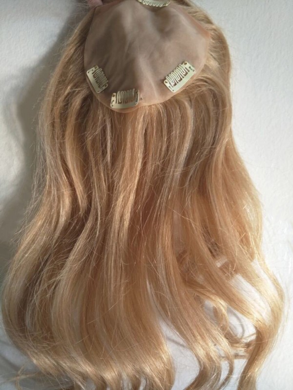 5"x5.75" Wavy Blonde 100% Human Hair Mono Hair Pieces