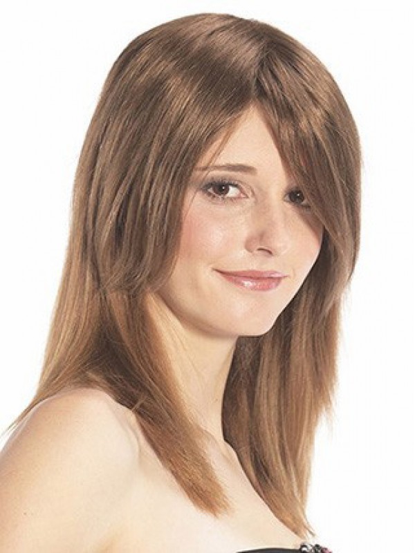 3.5"x5.5" Middle Straight Auburn Human Hair Mono Hair Pieces