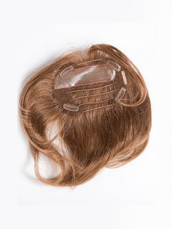 3.5"x5.5" Middle Straight Auburn Human Hair Mono Hair Pieces
