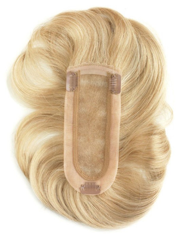 5.75"x2.5" Human Monofilament Top Hairpieces With Bangs