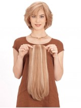 5"x4.5" Simple Blonde Long Human Hair Top Piece