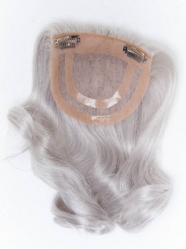 5"x5" Fashion Medium Silvery White Wavy Hair Piece
