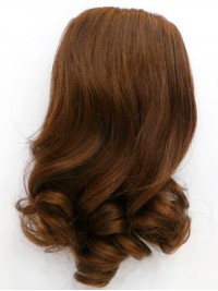 4"x3.5"x14" Sexy Wavy Brown Human Hair Hairpiece