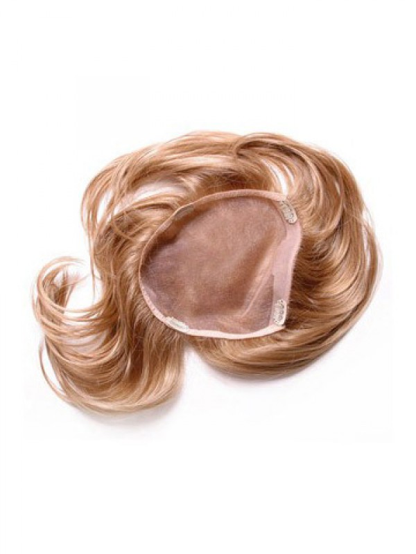 5"x5" Brown Wavy Remy Human Hair Mono Hair Pieces