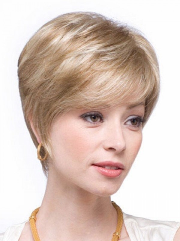 Blonde Boy Cut Capless Remy Human Hair Wigs 6 Inches