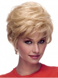 Brianna Blonde 100% Human Hair Capless Short Wigs 4 Inches