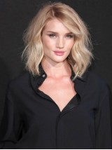 Medium Blonde Wavy Human Hair Lace Front Wigs With Side Bangs 12 Inches