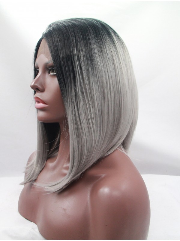 Long Ombre Lace Front Wavy Synthetic Wigs