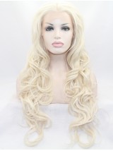 26" Wavy Black  Lace Front Synthetic Wigs