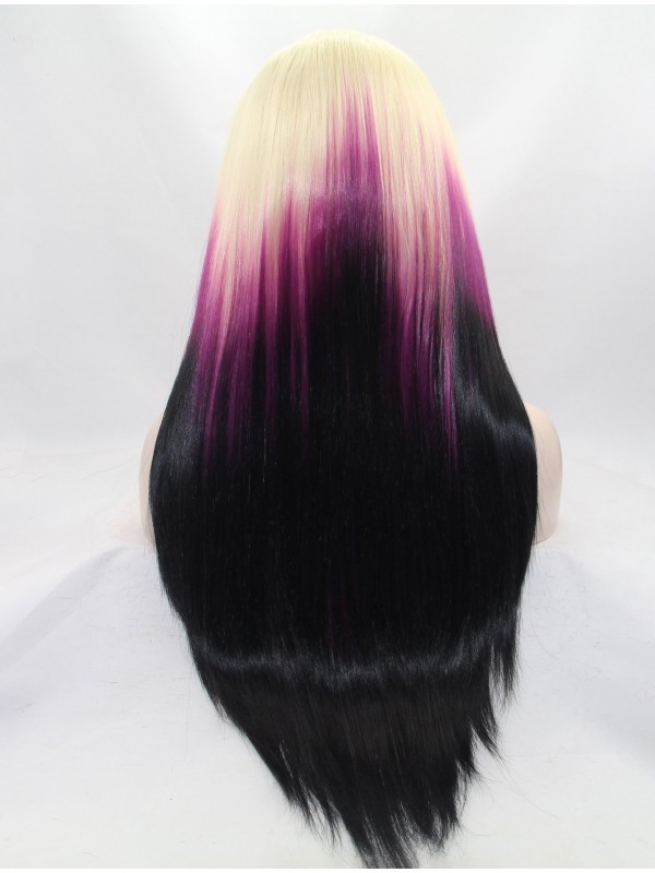 26" Straight Ombre  Lace Front Synthetic Wigs