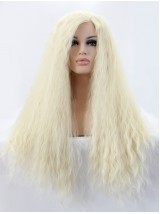 Long Blonde Curly Mit Dem Pony Lace Front Synthetic Wigs