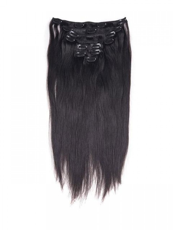 9 Piece Silky Straight Clip In Indian Remy Human Hair Extension