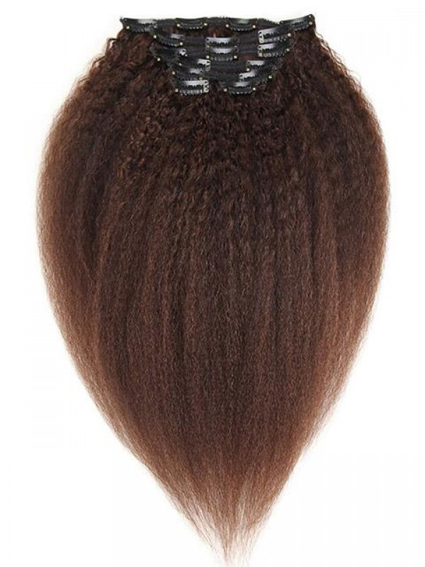 Kinky Yaki Straight Clip In Human Hair Extensions