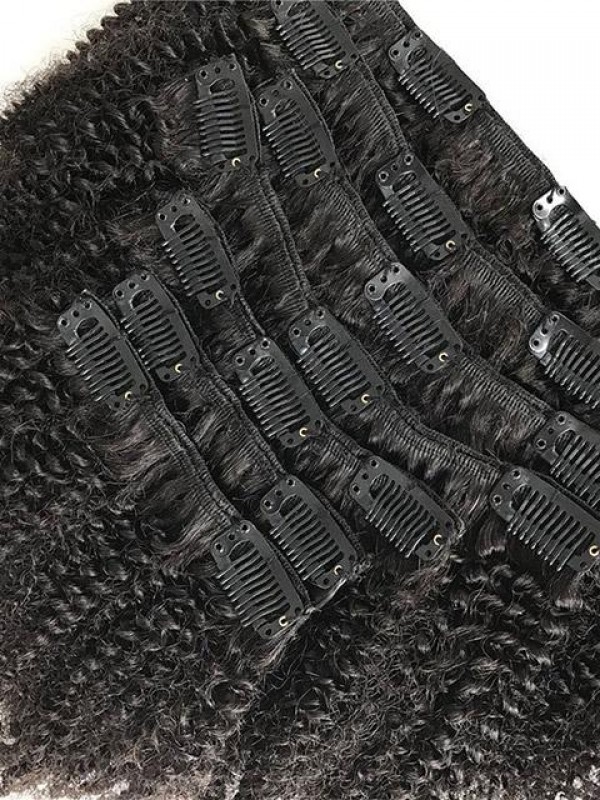 Kinkys Curly Clip In Hair Extensions Afro Kinkys Human Hair Woman