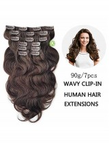 Wavy Clip In Hair Extensions Synthetic 7Pcs