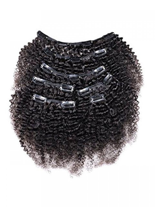 African American Afro Kinky Curly Clip In Human Hair Extensions