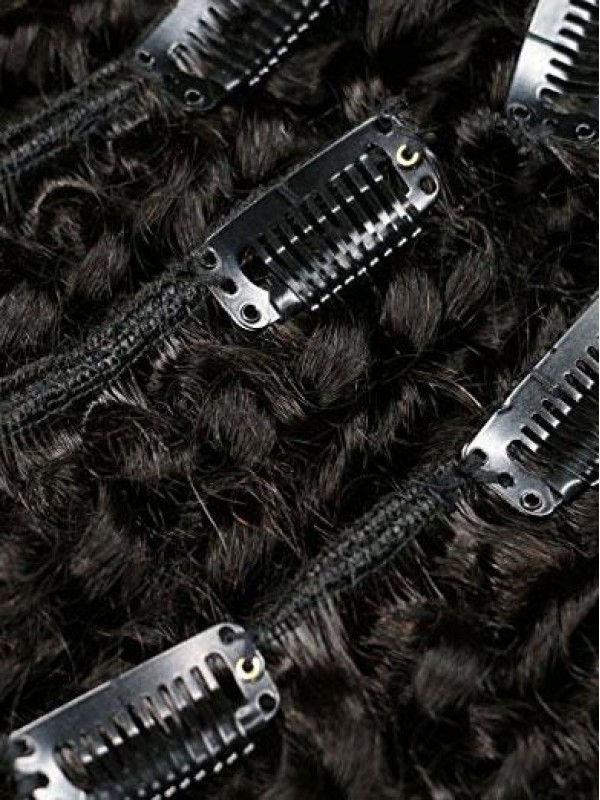 African American Afro Kinky Curly Clip In Human Hair Extensions