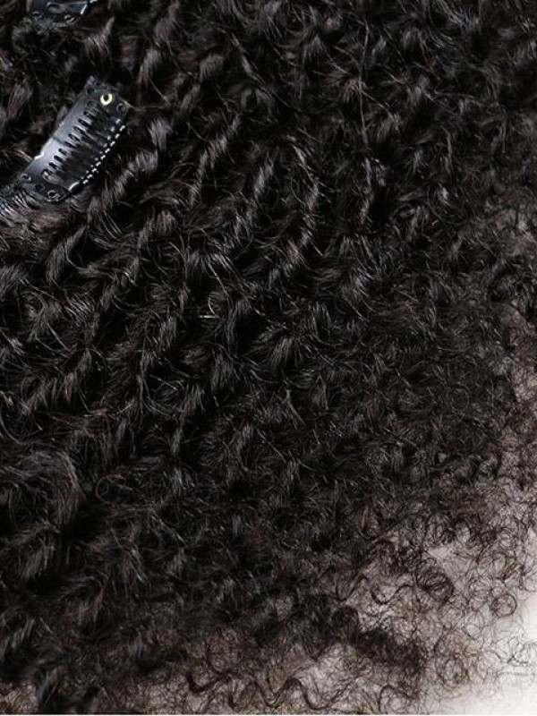 African American Afro Kinky Curly Clip In Human Hair Extensions