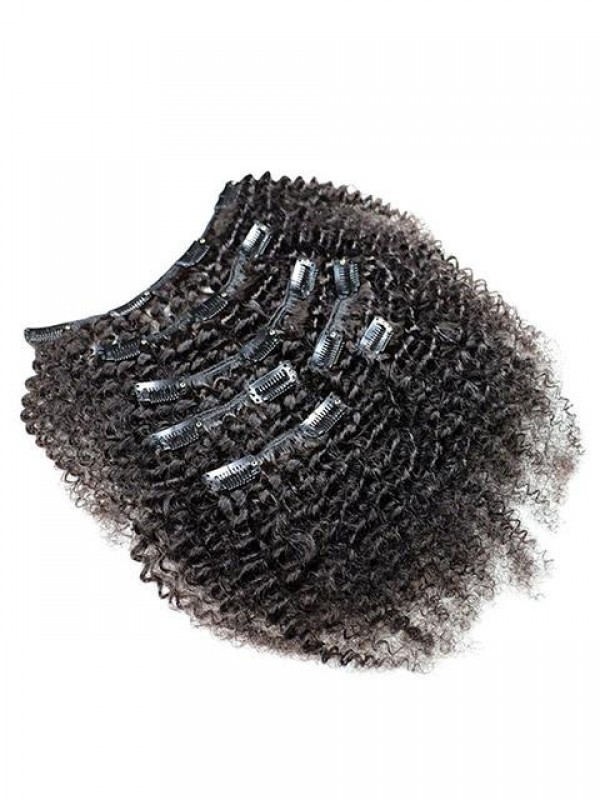 African American Afro Kinky Curly Clip In Human Hair Extensions