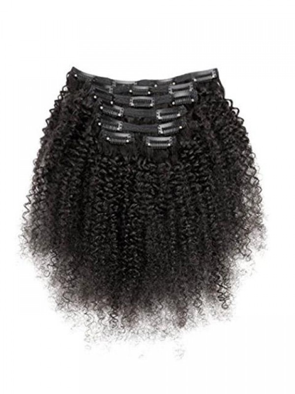 Afro Kinky Curly Clip In Hair Extensions Human Hair