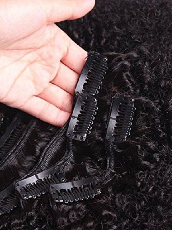 Afro Kinky Curly Clip In Human Hair Extension Virgin Mongolian Human Hair