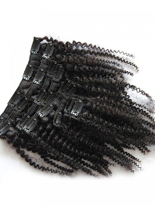 Afro Kinky Curly Full Head Clip In Human Hair Extensions