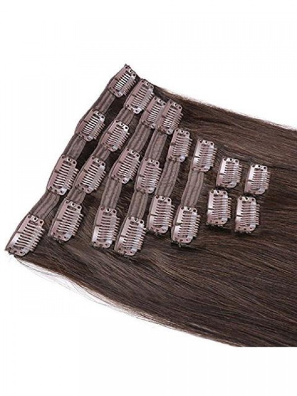 For Long Hair Full Head Dark Brown Color Synthetic Hair Extensions