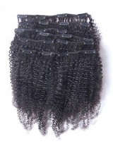 Virgin Afro Kinky Curly Human Hair Clip In Full Head