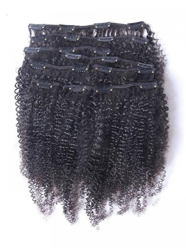 Virgin Afro Kinky Curly Human Hair Clip In Full Head