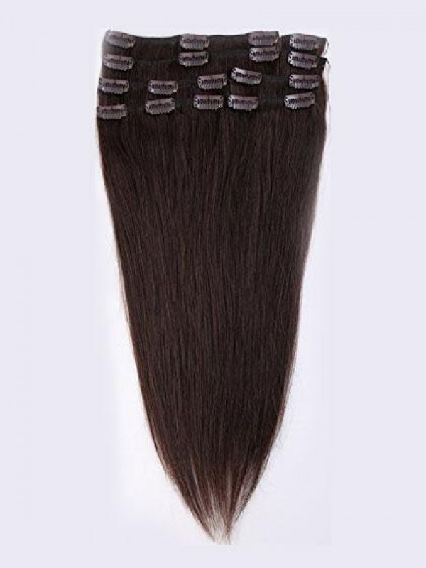 8 Pcs Wavy Clip In Remy Human Hair Extensions