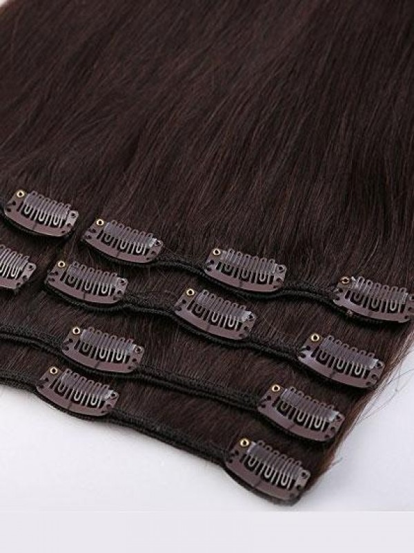 8 Pcs Wavy Clip In Remy Human Hair Extensions