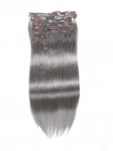 100g Grey Clip In Hair Extensions Cheap Extensions 8Pcs/set